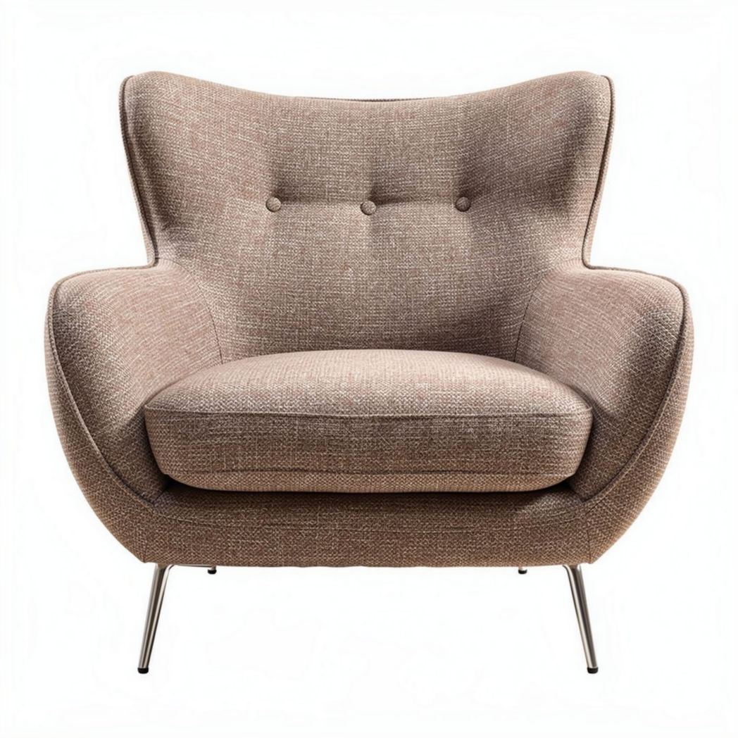 Fotel w kolorze beżowym z tkaniny o wymiarach 80 x 80 x 85cm
